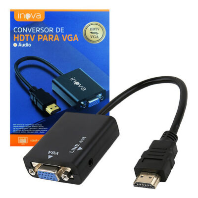 Cabo Conversor Adaptador Hdmi Para Vga Com Saída